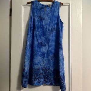 Elegant Blue Floral Midi Dress